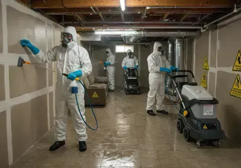 Basement Moisture Removal and Structural Drying process in Kearney, MO